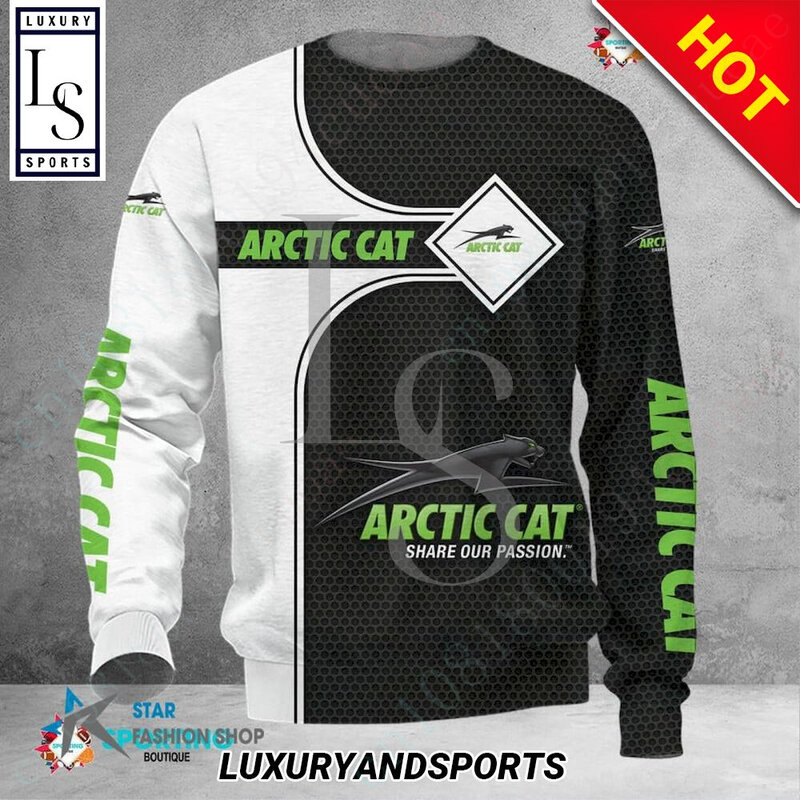 Arctic Cat T-shirt kasual untuk pria wanita Harajuku O leher lengan panjang Anime 3D Printing kebesaran T-shirt Unisex pakaian