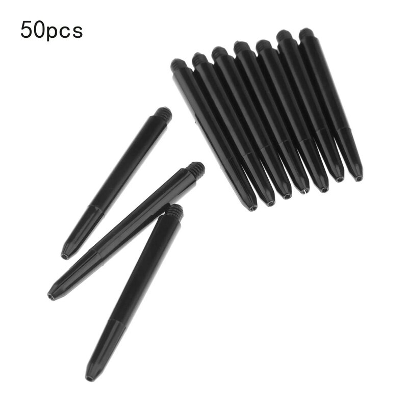 Fléchettes en plastique à filetage en nylon noir, accessoires pour fléchettes standard 2BA 48mm, 50 pièces/lot