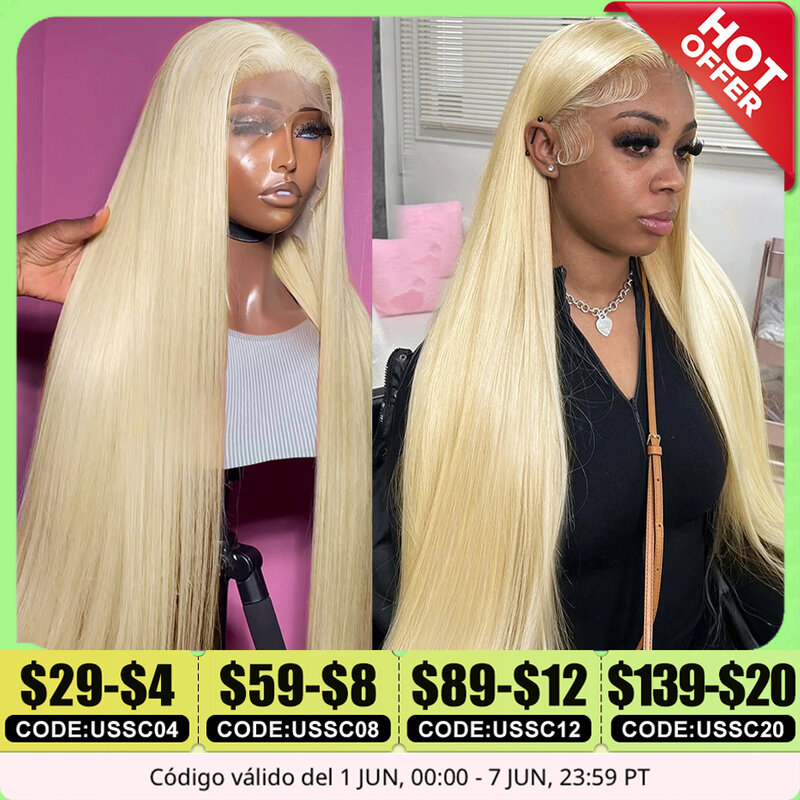 13x6 Pre Plucked Hd Transparent 613 Straight  Lace Frontal Human Hair Wig 30 Inch Lace Brazilian Wig 200 Density Lace Front Wigs
