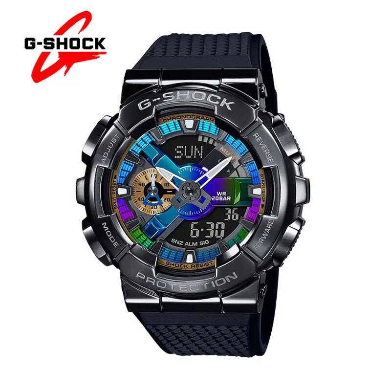 G shock-メンズクォーツ時計,ステンレス鋼,非カジュアル,多機能,耐衝撃性,デュアルディスプレイ,新品