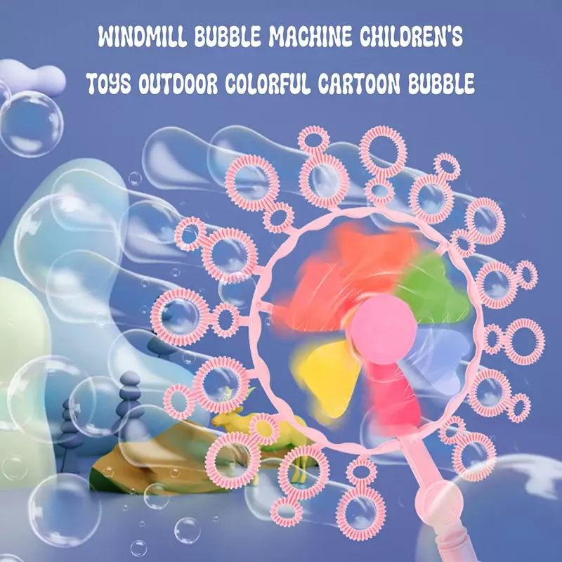 Bubble Blowing Wand Stick Machine Kids Handheld Windmill Manual Automatic Bubbles Water Gun Summer Outdoor Toys Children's Gifts