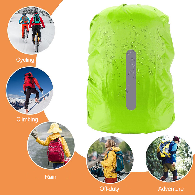 กระเป๋าเป้สะพายหลังกันฝนสะท้อนแสง Night Travel SAFETY outdoor BACKPACK COVER WITH reflective biking Package Waterproof