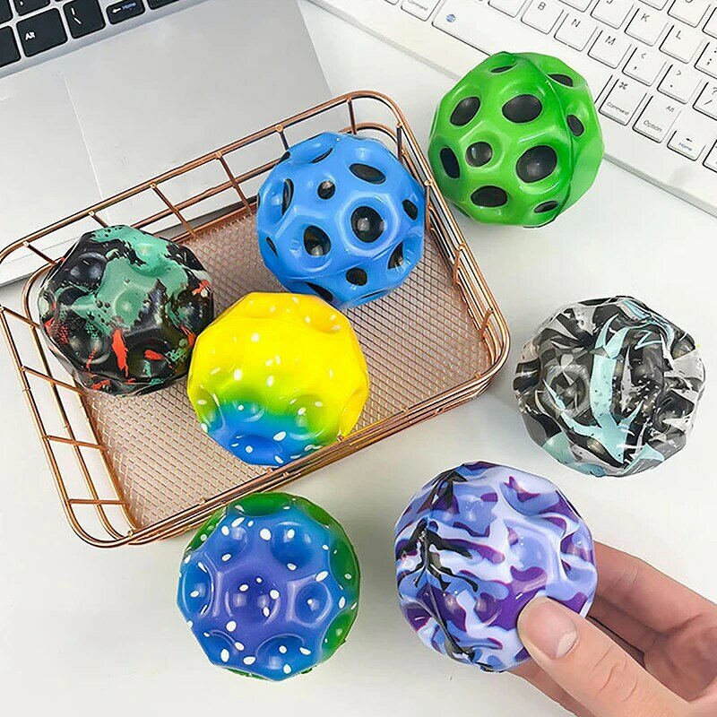 Gravity Ball Multi-hole Coral Sports Bouncy Ball Anti Stress Squeeze Toys Outdoor High Bouncing Ball