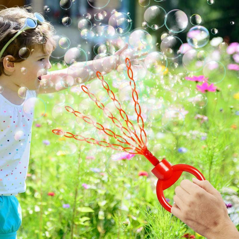 1 buah tongkat gelembung Wajah tersenyum 32 lubang, stik gelembung genggam pembuat Blower sabun lucu alat tiup gelembung anak-anak mainan luar ruangan musim panas