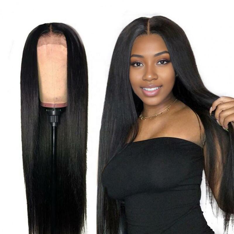 Straight Lace Front Wigs Women Long Straight Wig Lady Black Brown Blond Synthetic Hair Pre Plucked Remy Straight Human Hair Wigs