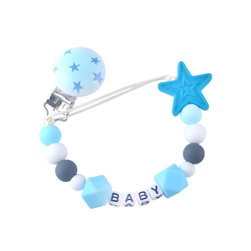 Personalized Name Pacifier Clips Silicone Koala Crown Soother Bebe Name Pacifier Chain For Newborn Chew Baby Shower Gift
