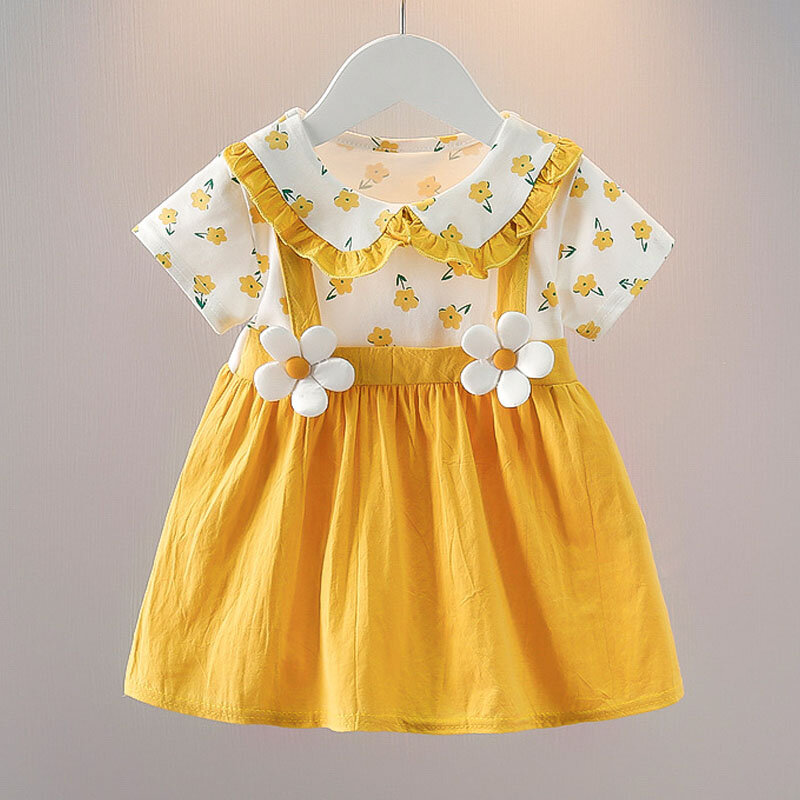 여름 아기 소녀 드레스 인형 칼라 공주 의상, 결혼식 생일 파티 복장, 유아 소녀 의류, 어린이 사랑스러운 A1087