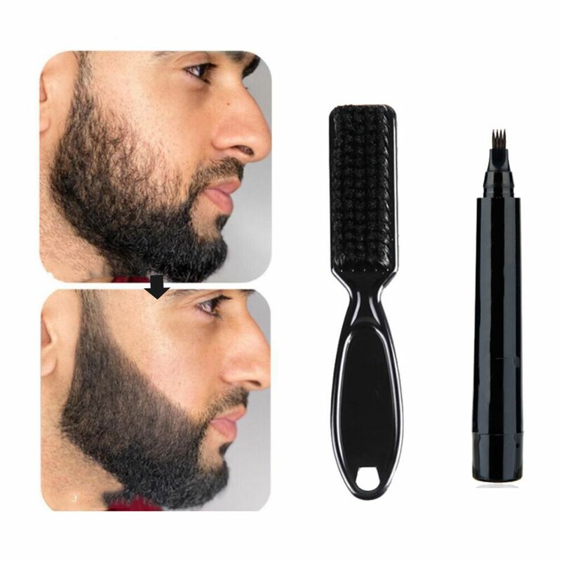 1Set Male Mustache Repair Shape Beard Filler Pen Natural Hair Grower Fast Camouflage Long-lasting Waterproof Seamless Tools