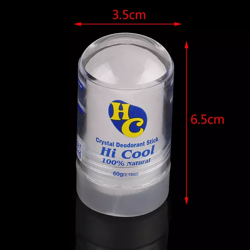 Crystal Desodorant Stick para homens e mulheres, Vara antitranspirante, Remoção de axilas, 60g, 3Q131C