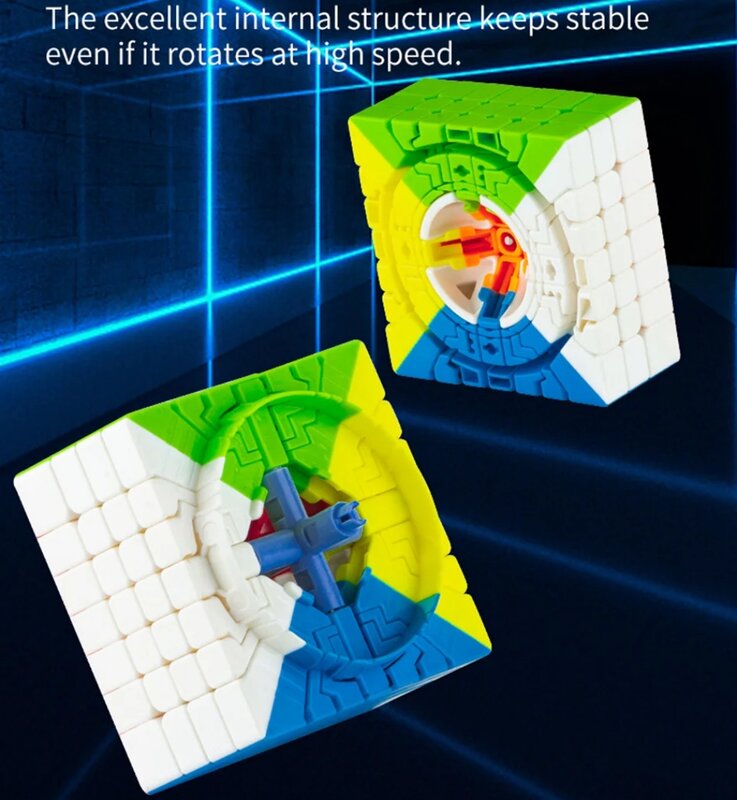 Diansheng 솔라 스티커리스 전문 매직 큐브, 마그네틱 7x7 스피드 큐브 퍼즐 큐브, 교육용 큐브, 7m, 7x7x7