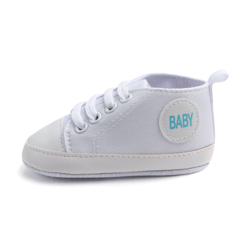 Sapatos de lona alta para bebês meninos e meninas, tênis casual tie-up, primeiro caminhantes infantis antiderrapantes