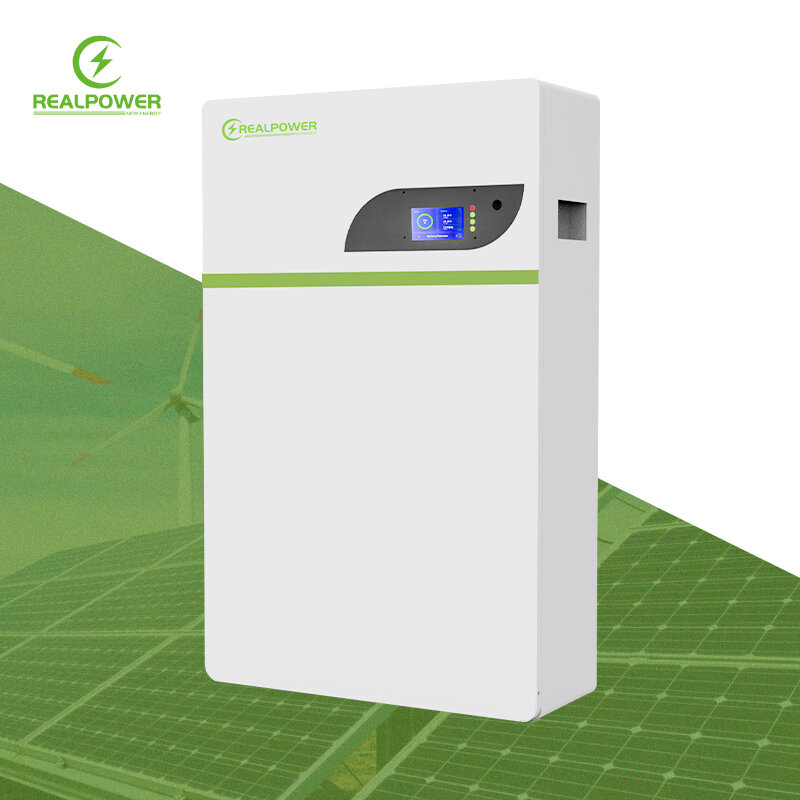 RealPower-Batería de iones de litio LiFePO4, sistema de almacenamiento de energía Solar para el hogar, montado en la pared, capacidad de 200Ah, 48V/51,2 V, 10kWh, almacén de la UE