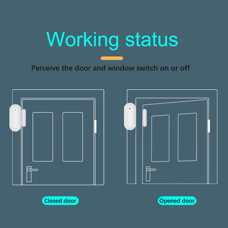 433MHz Fenster Tür Sensor Wireless Home für Alarm System PB68R Erkennen Tür Öffnen/Schließen Alarm Detektoren