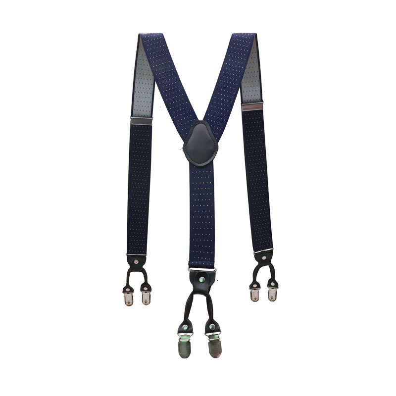 35mm Men Adjustable Clip On Y Back Leather Suspender Wide Elastic Pant Band Brace Strap Belt Duty Harness Strap Suspenders