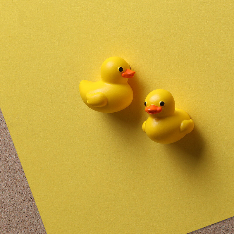 Punaises en forme de canard jaune, 2 pièces, papeterie de décoration de bureau, punaises, dessin animé, Animal mignon, planche de liège