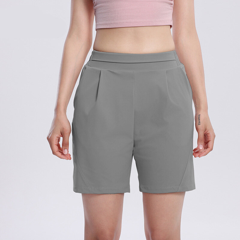 NWT-pantalones cortos elásticos de 2 colores para mujer, ropa de verano, algodón, sensación, parte inferior deportiva, Yoga, envío gratis