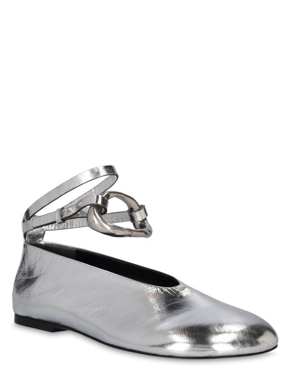 Sapato plano de balé feminino, europeu e americano, fivela de metal, sapatos Mary Jane grandes, 34-44, novo para primavera e verão, 2024