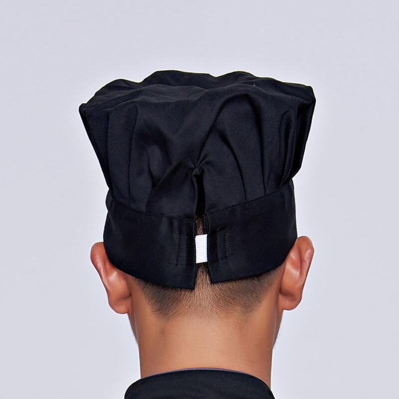 Unisex Solid Color Chef Hat, Cozinha profissional Catering Hat, Traje de perda de cabelo para cozimento
