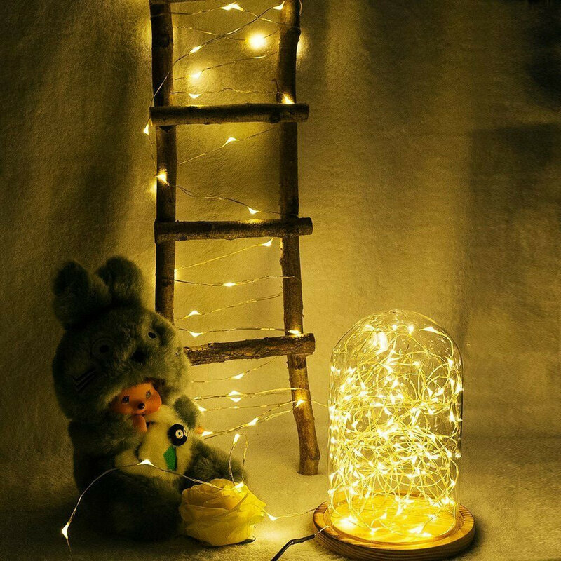 Маленькая микро 20-100 фонарик, гирлянда с медной лампой, фотоэлемент Рождества