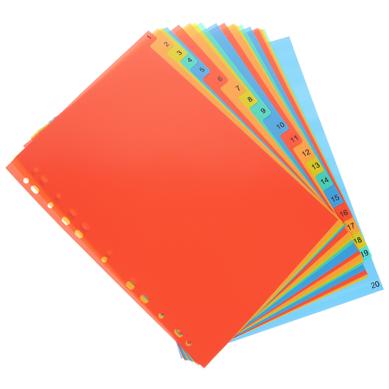 /  Tab Dividers Binder Plastic Binderss Loose Leaf Parts Paper Page Notebook Supplies A4 File Divider For School Office