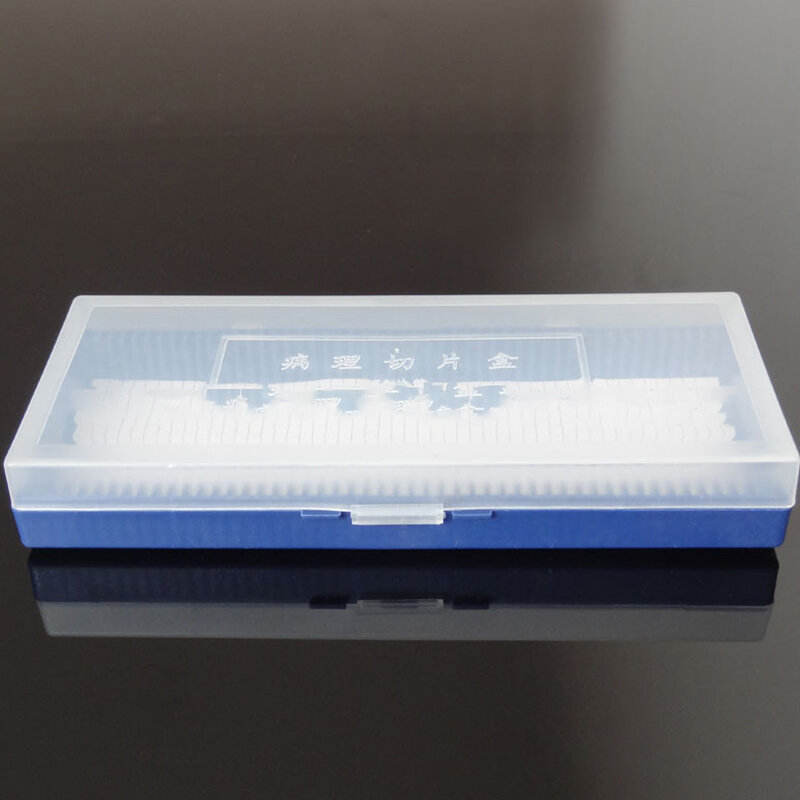 กล่องสไลด์ไมโครสโคปแบบถือได้ถึง50ชิ้นกล่องสไลด์ชีวภาพช่องเสียบสี่เหลี่ยมกล้องจุลทรรศน์แก้วสไลด์1X
