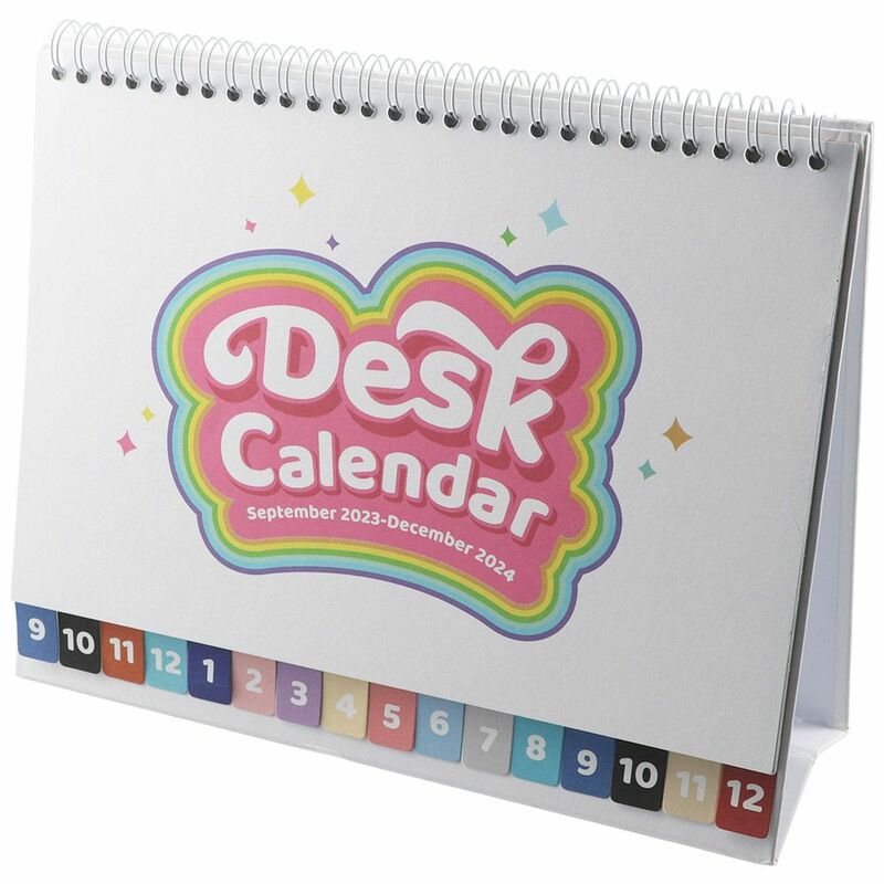 Calendario de escritorio pequeño con diseño mensual de índice, planificador de Agenda diaria con tapa de pie, 2023,9-2024,12