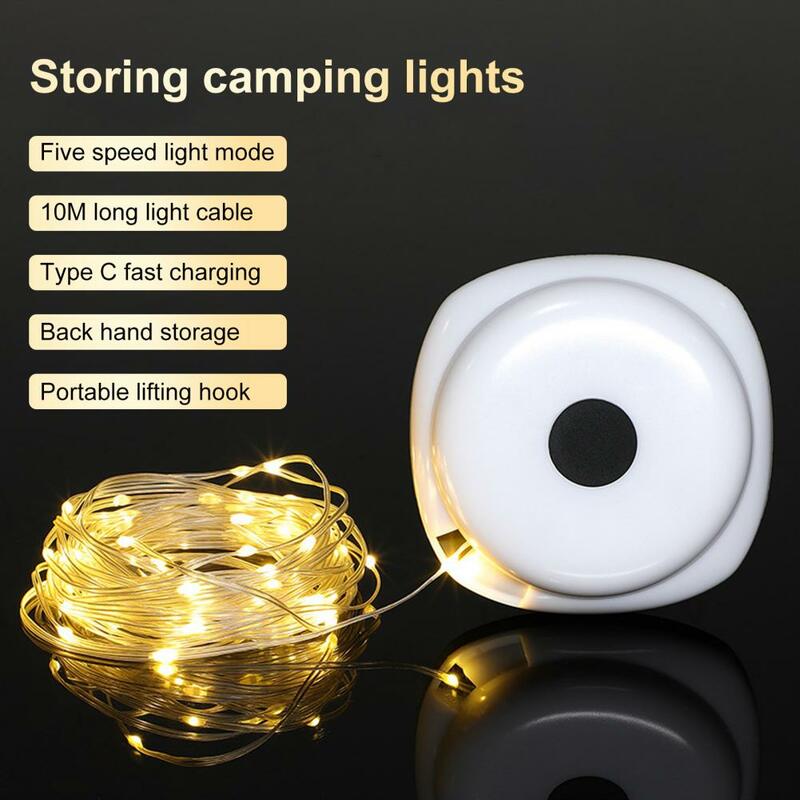 LED Camping Lamp Strip Atmosphere 10M Length IP67 Waterproof Recyclable Light Belt Outdoor Garden Decoration Lamp For Tent Room