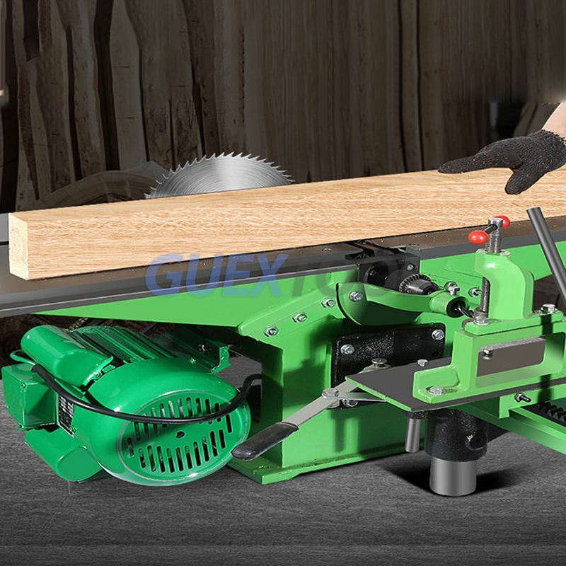 Cepilladora de mesa multifunción para carpintería, sierra de mesa pequeña, taladro de cuerpo, máquina de corte, perforación ranurada, cepilladora eléctrica