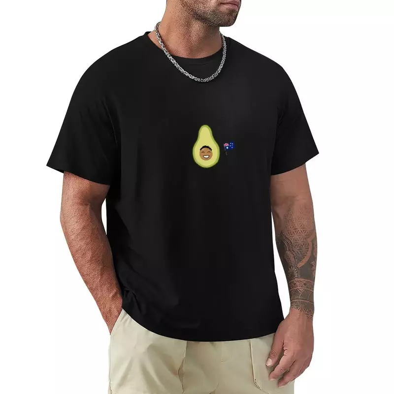 Daniel-Camiseta gráfica masculina de abacate, roupa vintage