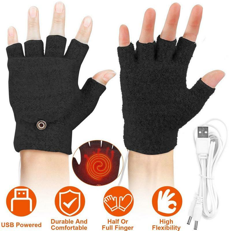 ถุงมือให้ความอบอุ่นในฤดูหนาวถุงมือให้ความร้อนไฟฟ้า USB ถุงมือจักรยานมอเตอร์ไซค์ปรับอุณหภูมิได้สำหรับผู้หญิงถุงมือเล่นสกี