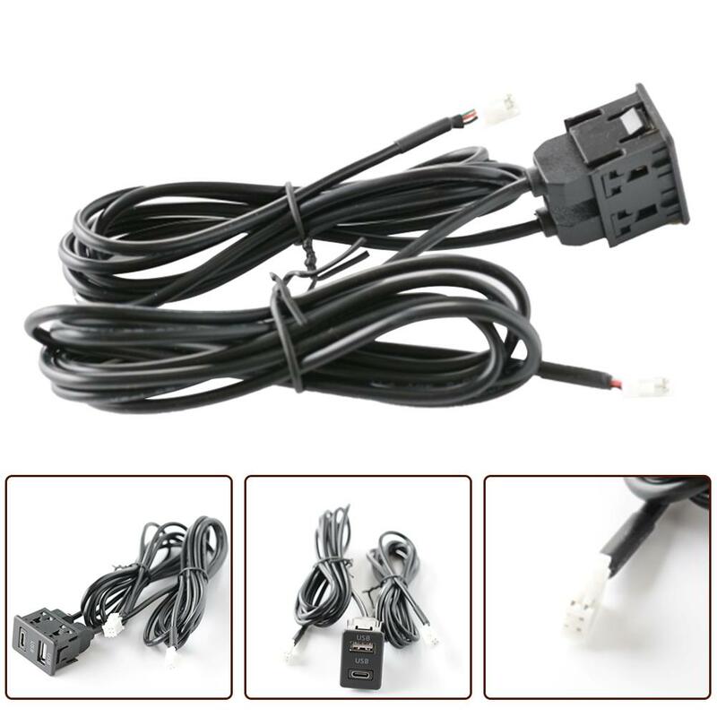자동차 대시 마운트 USB 및 TYPE-C 포트 패널 인터페이스 익스텐션, 145cm 케이블 어댑터, 안드로이드 멀티미디어 헤드 유닛, 1 개