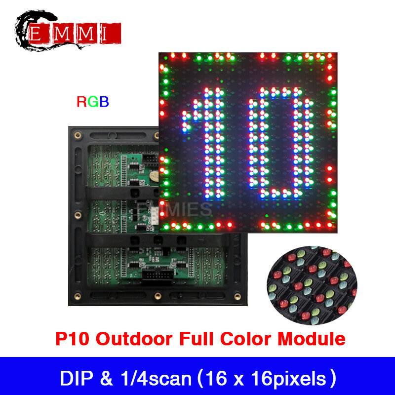 100 pz/lotto ad alta luminosità per esterni a colori RGB pubblicità DIP P10 modulo Display a LED/pannello 160x160mm 1/4 scansione LED Sign