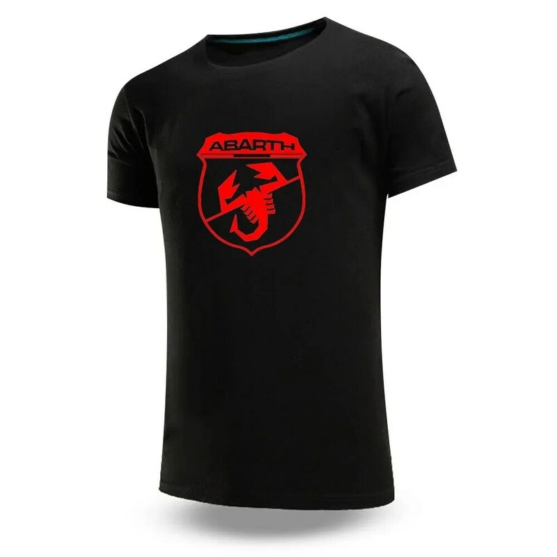 Abarth-T-shirt de manga curta masculina, impressão a cores sólidas, Streetwear versátil, Verão, Comum, Marca, Moda, 2022