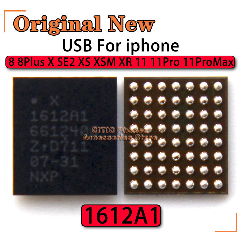10-100 pz/lotto 1612 a1 U2 U6300 usb Hydra ricarica tristar ic 56pin per iphone X 8 8plus XS XSMAX XR 11 11PRO/MAX