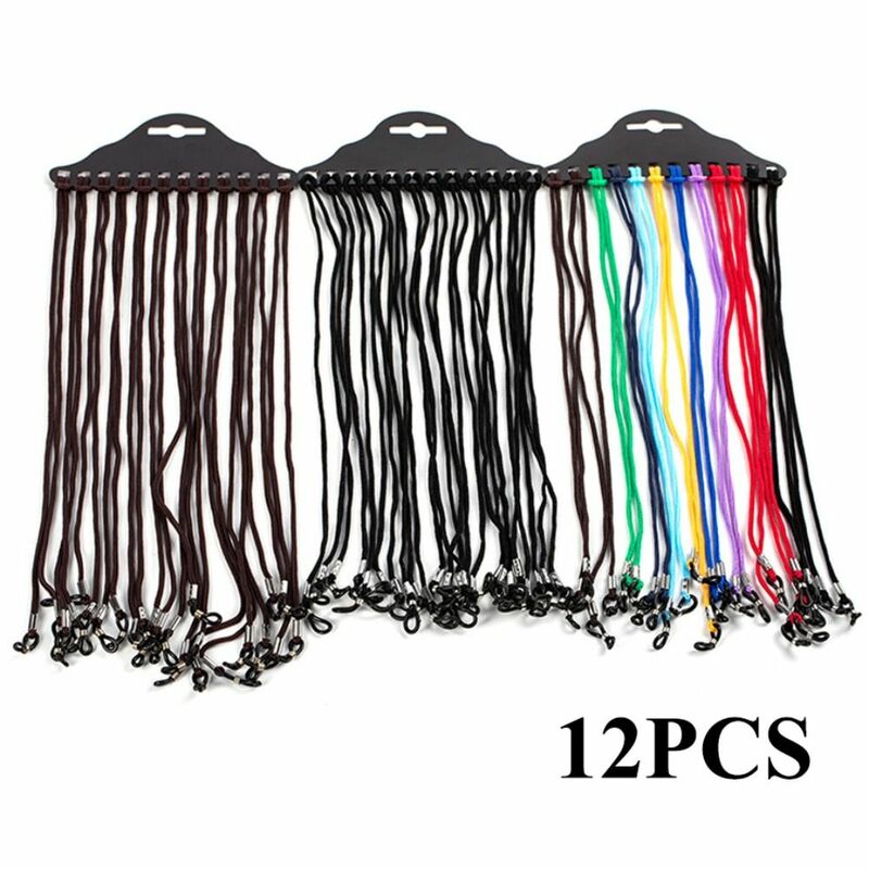 Cordón antideslizante de nailon para gafas, cadena colorida para gafas, cuerda para gafas antipérdida, 12 unids/set