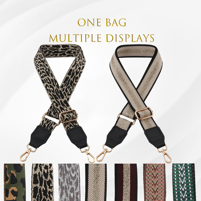 Tali tas bahu dapat diatur untuk tas selempang tali modis dompet warna-warni aksesoris wanita perban tas dapat diganti