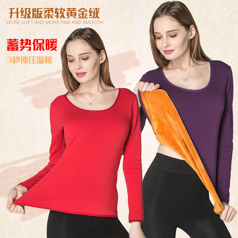 new Women's Jumpers Sweaters New Floor Stand Cotton Thickened Round Neck Warm Underwear Elastic Base Cotton Wool Shirt Pullovers