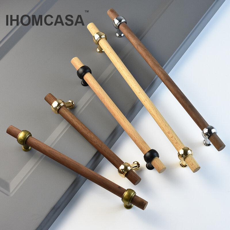 Ihomcasa-クローゼット用の木製家具,引き出し,キッチンキャビネット,引き出しドア用のハンドル,ゴールドとブラックの家庭用家具