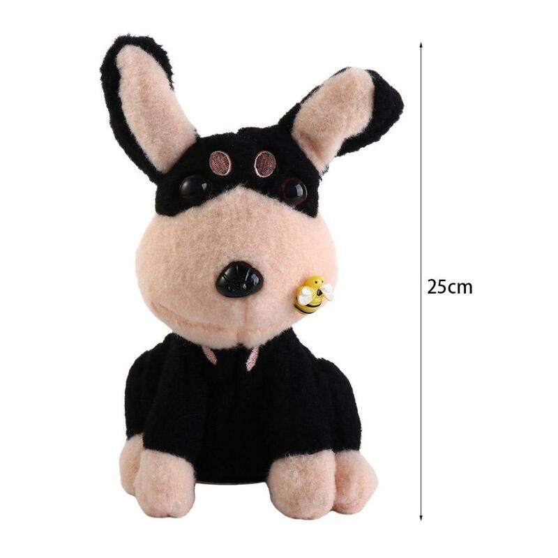 Learn To Talk Electric Bee Dog Plush Toy Recording Black Dog Electric Bee Puppy Doll Simulation Will Bark
