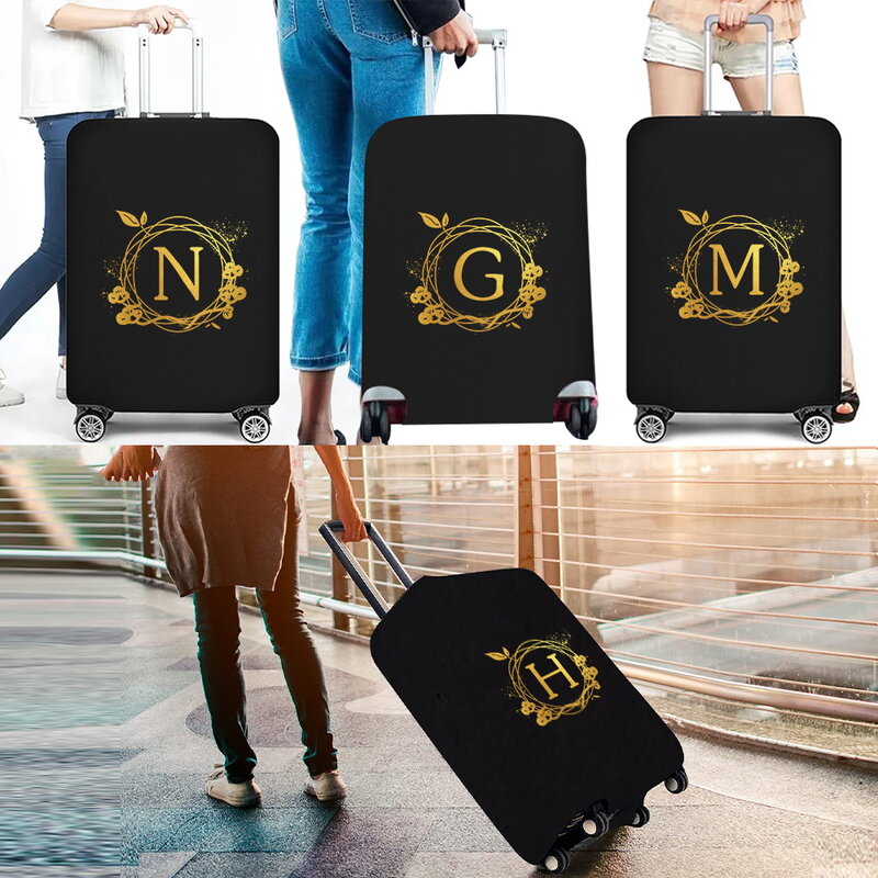 Fundas protectoras para maleta de viaje, Protector grueso y elástico para equipaje de 18 a 28 pulgadas, bolsa de viaje, corona con letras impresas
