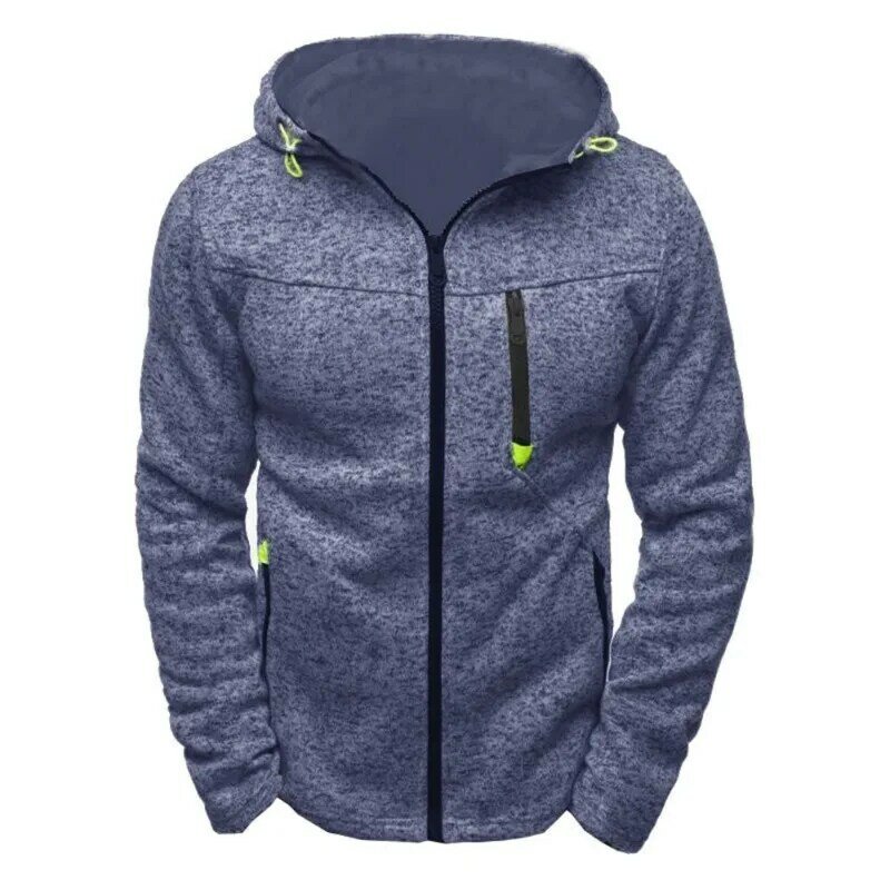 Fashion Casual Men's Jackets Tracksuit Solid Long Sleeve Zipper Hooded Outerwears For Male Pockets Hoodies Sweatshirts Clothing