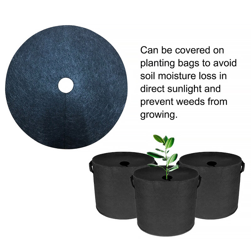 Tappetini per erbacce per la protezione dell'albero nero anello per pacciamatura in tessuto di controllo ecologico copertura per piante barriera per erbacce rotonda per giardino interno ed esterno