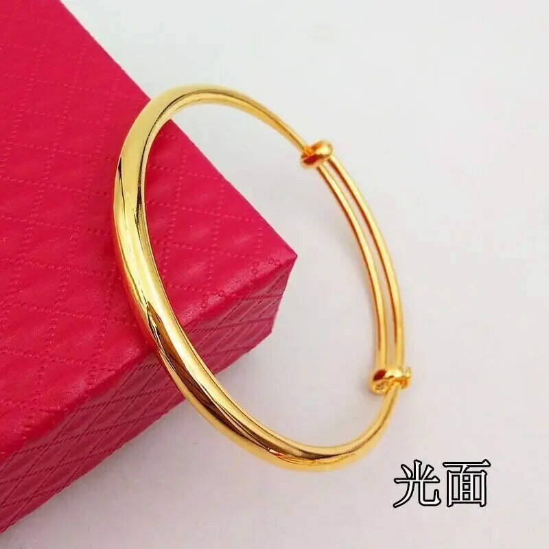 Mencheese-Bracelet en or véritable alluvial du Vietnam pour femme, bijoux roses, solide, cadeau de mariage, nouvelle copie, 100%