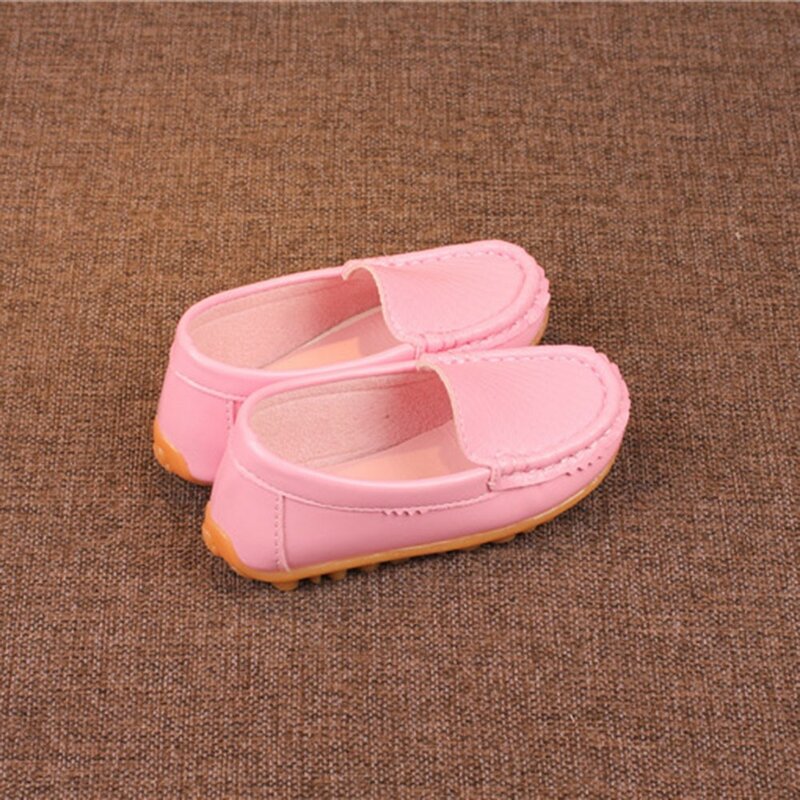 Zapatos deportivos de cuero sólido para niños y niñas, calzado informal para perezosos, ergonómico, para bebé
