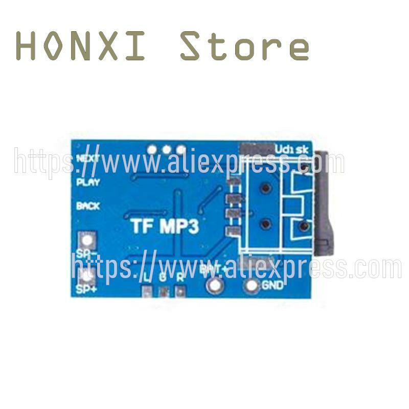 1 buah kartu TF MP3 papan decoding modul dekoding 3.7-5V catu daya dengan 2W modul memori pemutar mono