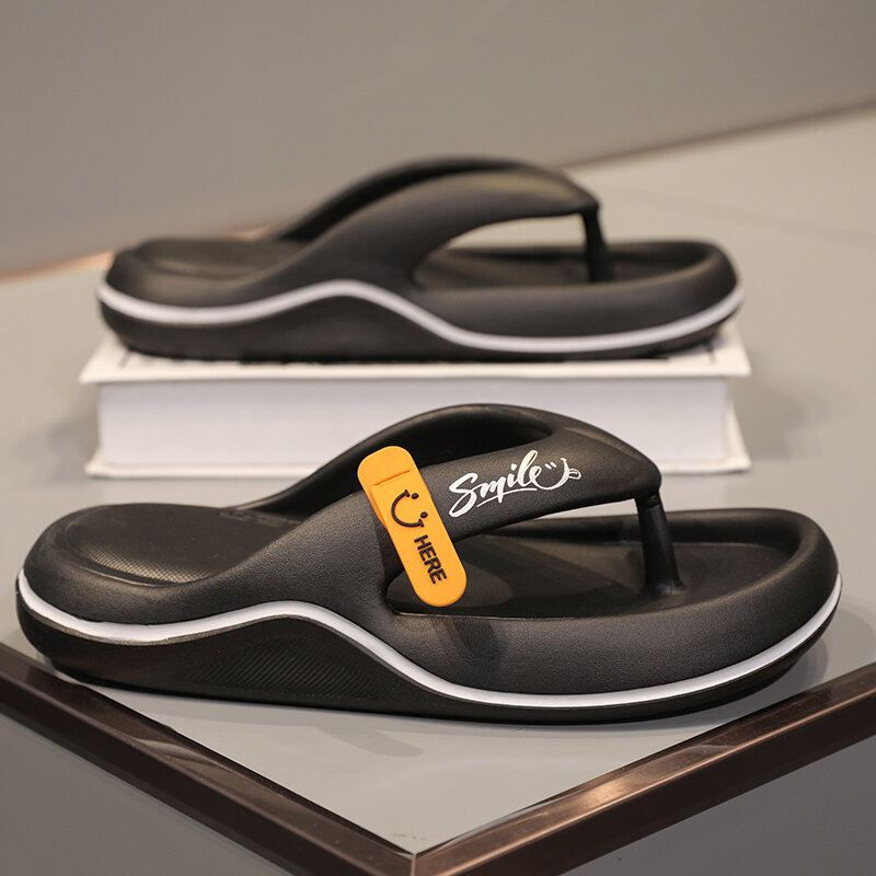 쪼리 남성용 티팬티 샌들, 두꺼운 바닥 EVA 미끄럼 방지 슬라이드 슬리퍼, 야외 실내 커플 신발, 2024 여름 신상