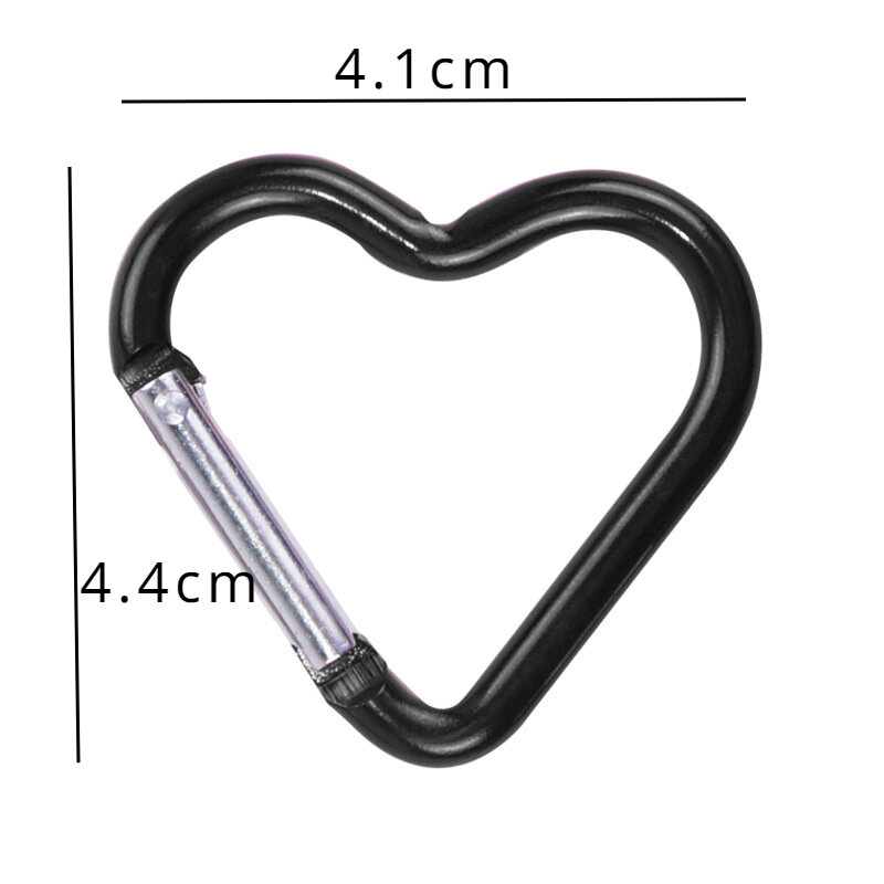 1pc Heart Shaped Carabiner Outdoor Climbing Camping Bold Aluminum Alloy Locking Clasp Keychain Multi Survival Gear Travel Kit
