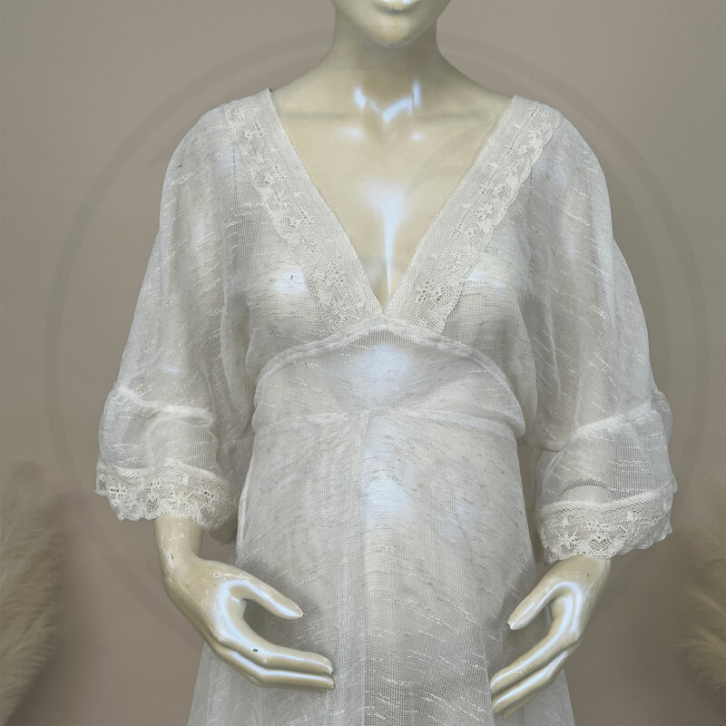 Don & Judy seksowna bawełniana sukienka ciążowa boczne rozcięcie fotografia impreza ślubna ślubna dla kobiet w ciąży sesja zdjęciowa akcesoria