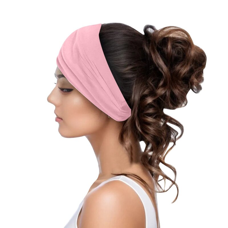 Faixa de cabelo das mulheres com atado, elástico headbands, suor absorvente, respirável, cor macaron, esportes estadia, novo