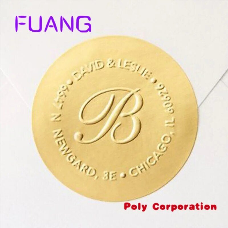 Autocollant de sceau avec logo en relief pour boîte-cadeau, conception de bijoux élégante, allow text